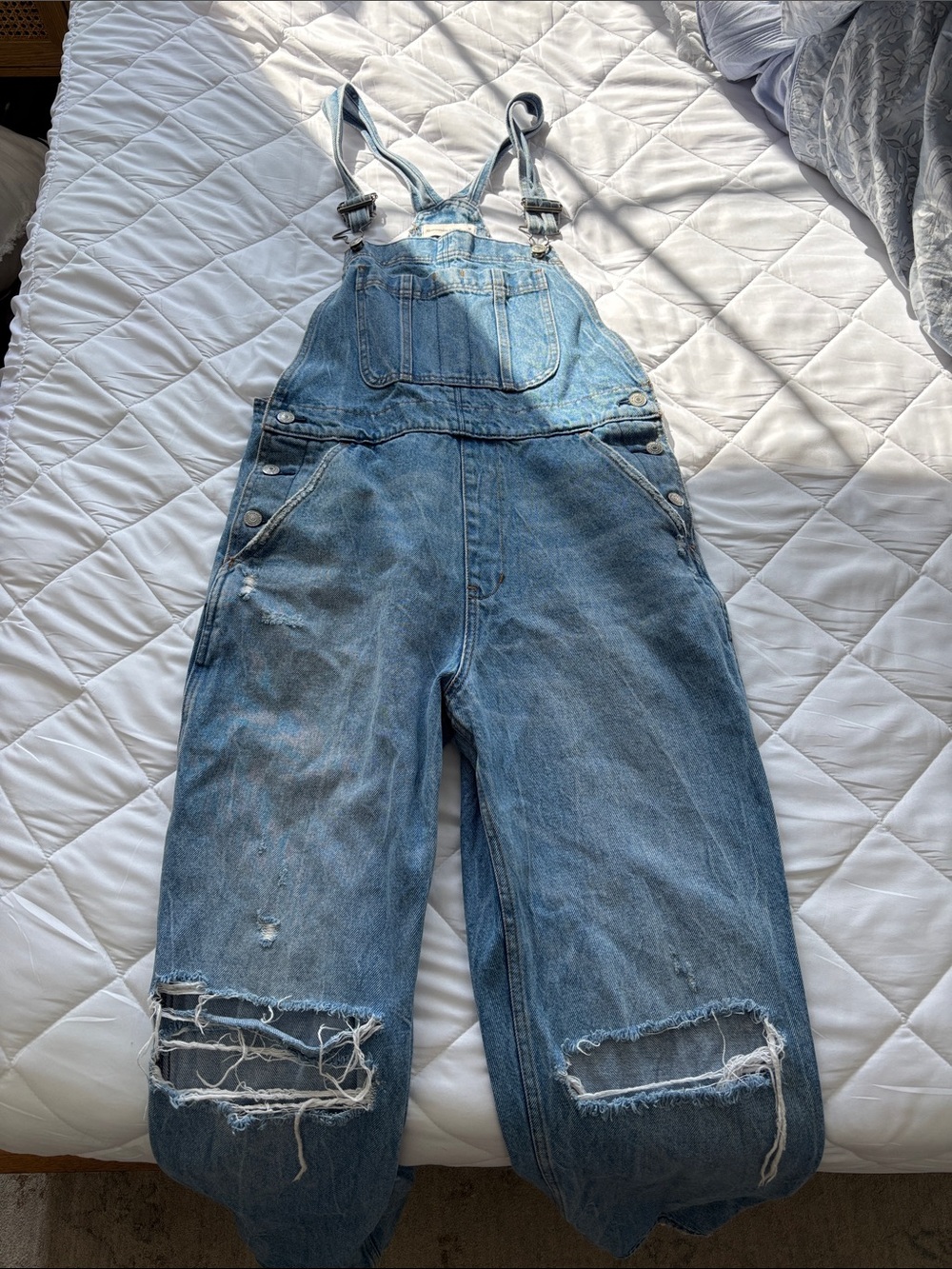 Abercrombie and Fitch Distressed Overalls